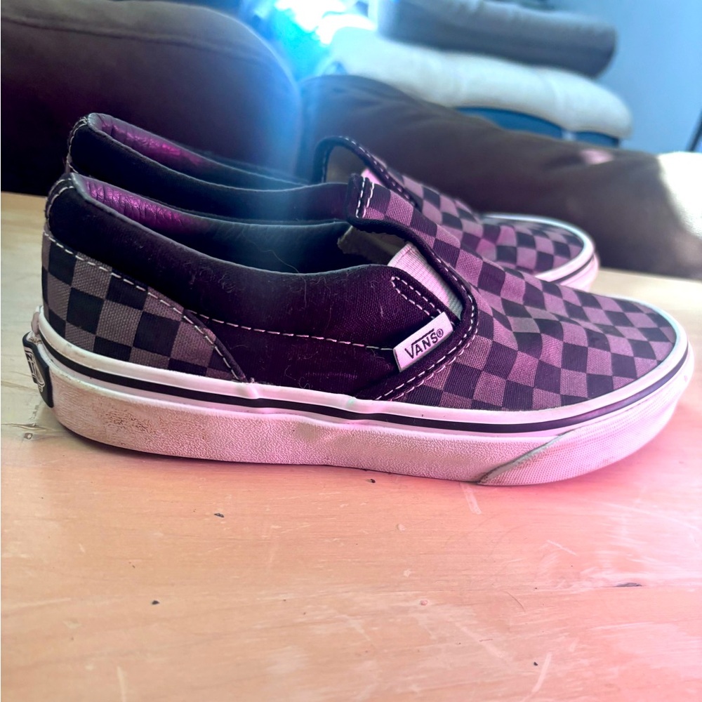 Vans checkered slip ons